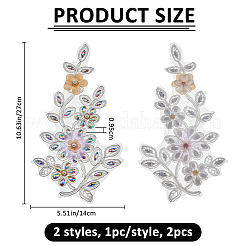 2 шт. 2 стиля полиэстеровой вышивки на нашивках для одежды&nbsp;DIY-FH0010-10