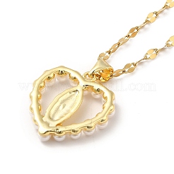 Сердце из бисера из смолы и жемчуга с кулоном Девы Марии&nbsp;NJEW-F299-01G