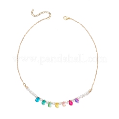 Colliers pendentifs en verre et perles de coquillage&nbsp;NJEW-TA00225