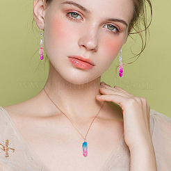 30 шт. подвески из натурального окрашенного кварца с заостренными бусинами&nbsp;PALLOY-OC00045