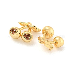 Pendentifs avec zircon cubiques à micro-pavés en laiton&nbsp;KK-K369-01G-01
