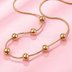 Ожерелья из круглой змеиной цепи из нержавеющей стали 304&nbsp;NJEW-D319-02C-G