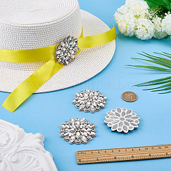 4 pieza de flor de vidrio con rhinestone&nbsp;STIC-FG0001-11B