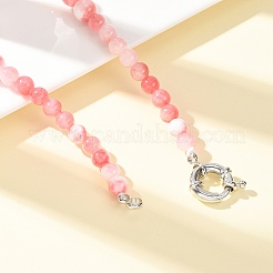 Colliers de perles rondes en jade vert naturel teint&nbsp;GG-CBAA808-05P-C