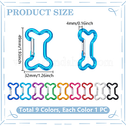 9 шт. двухцветные алюминиевые скальные карабины&nbsp;FIND-UN0010-08