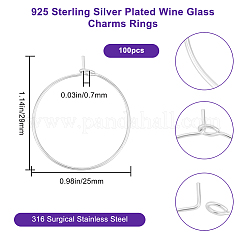 100 шт. 316 хирургическая нержавеющая сталь винные бокалы кольца подвески&nbsp;STAS-BBC0005-97B