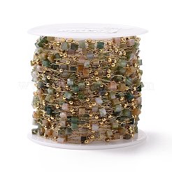 Catene di perline quadrate di quarzo rosa naturale&nbsp;AJEW-J035-02G-07