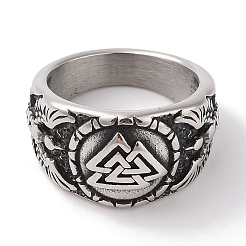 Anillos vikingos Valknut de acero inoxidable 304&nbsp;RJEW-U005-17D-AS