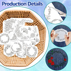 4 лист 11.6x8.2-дюймовых рисунков вышивки палочками и стежками&nbsp;DIY-WH0455-010