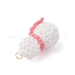 Подвески-снеговики из стеклянных бусин&nbsp;PALLOY-MZ01007-02