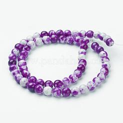 Chapelets de perles en jade de océan blanc synthétique&nbsp;G-J350-10mm-01