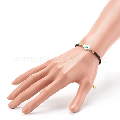 Cruz con pulseras de cuentas de mal de ojo&nbsp;BJEW-JB06289-04