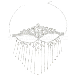 Maschera per gli occhi per il viso con nappa a catena di strass in lega per le donne&nbsp;AJEW-WH20064-54P