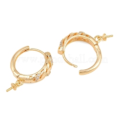 Risultati dell'orecchino a cerchio huggie in ottone con micro pavé di zirconi chiari&nbsp;KK-CBA2DE6-20G