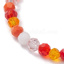 Braccialetti elasticizzati con perline rotonde sfaccettate in vetro&nbsp;BJEW-JB10057-04