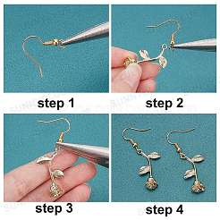Kit de fabrication de boucles d'oreilles pendantes à thème rose&nbsp;DIY-SC0017-57