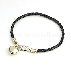 Bracelets avec breloque en cuir tressé PU&nbsp;BJEW-JB00785-09