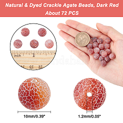 Бусины из натурального и окрашенного кракле-агата arricraf&nbsp;G-AR0003-41C-10mm