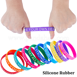 20 Stück 20 Stile motivierende Zitate Silikonkordel Armbänder Armbänder&nbsp;BJEW-WH0020-51A