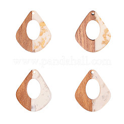 Подвески из прозрачной смолы и ореха&nbsp;RESI-CJ0001-47