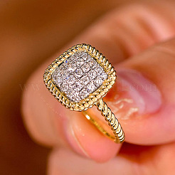 Женские кольца на палец из латуни с микропаве и кубическим цирконием&nbsp;FS-WG378B2-03