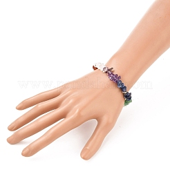 Cavigliere con perline di pietre preziose naturali e set di gioielli con braccialetti elastici&nbsp;SJEW-JS01133