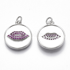 Pendentifs avec zircon cubiques à micro-pavés en laiton&nbsp;KK-S356-019P-NF