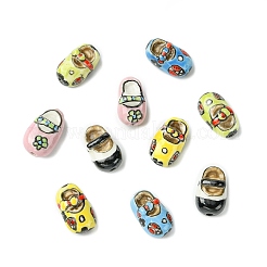 10 pieza de cuentas de porcelana impresas a mano en 5 colores&nbsp;PORC-CJ0001-33