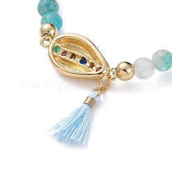 Braccialetti con ciondoli elasticizzati in emimorfite naturale&nbsp;BJEW-JB04849-05