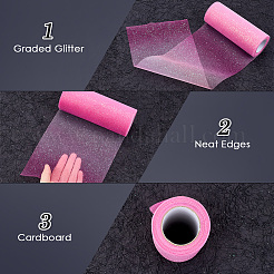 Glitzernde Tüllrolle aus Regenbogen-Polyesterstoff&nbsp;OCOR-WH20006-55C
