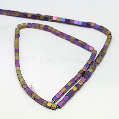 Electroplate non magnetici ematite sintetico fili di perline&nbsp;G-J170B-4x4mm-04