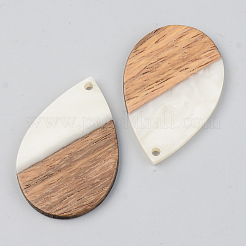 Pendentifs en résine opaque et bois de noyer&nbsp;X-RESI-S389-037A-C04