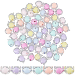 70pcs 7 Farben transparente Acrylperlen&nbsp;MACR-PA0001-73