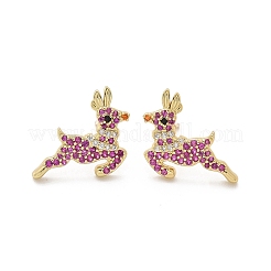 Латунные микро проложить серьги стержня кубического циркония&nbsp;EJEW-Q015-09G