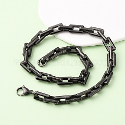 Ожерелья из прямоугольной цепочки из нержавеющей стали 304 толщиной 10 мм&nbsp;NJEW-C099-02B