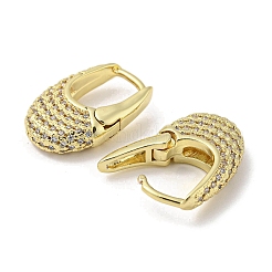Orecchini a cerchio da donna con micro pavé di zirconi cubici in ottone placcato a goccia&nbsp;EJEW-F331-03G