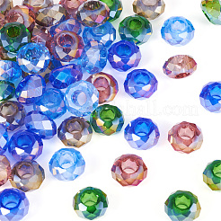 50 Stück 5 Farben transparente europäische Glasperlen&nbsp;GPDL-TA0001-05