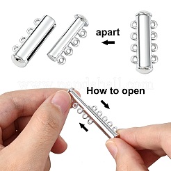 20 шт. 4 стиля латунных магнитных застежек-слайдеров&nbsp;KK-CJ0002-40