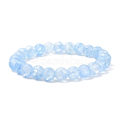 Bracelet extensible de perles rondes en quartz craquelé synthétique de 8 mm pour adolescente femme&nbsp;BJEW-JB07066