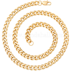 2 шт. 7 мм кубинские звенья из нержавеющей стали ожерелья для женщин и мужчин&nbsp;NJEW-BBC0001-39B