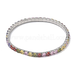Теннисные браслеты для женщин из нержавеющей стали 304 с микропаве и разноцветными кубическими циркониями.&nbsp;BJEW-G779-02P