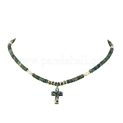 Collares colgantes de crisocola natural y perlas cultivadas de agua dulce naturales.&nbsp;NJEW-JN06626