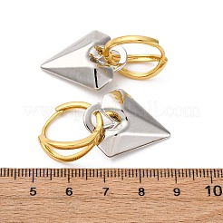 Pendientes de aro de latón con forma de corazón en dos tonos&nbsp;EJEW-D322-12GP-02A