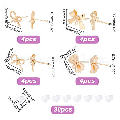16 шт. 4 стиля латунных сережек-гвоздиков&nbsp;KK-AR0003-71
