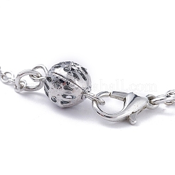 Железный браслет с полым круглым звеном и латунной кабельной цепью для мужчин и женщин&nbsp;KK-P082-02P-A