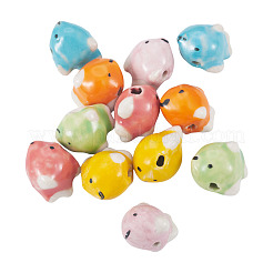 12 шт. 6-х цветные перламутровые фарфоровые бусины ручной работы для изготовления ожерелий и браслетов&nbsp;PORC-TA0001-22