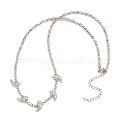 Collares de latón con micro pavé de circonitas cúbicas transparentes&nbsp;KK-CBA4547-15P