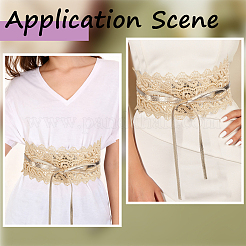 1 Stück Kunstleder-Spitzen-Blumen-Wickelgürtel für Damen&nbsp;AJEW-CL0002-88A