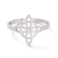 Кольцо-манжета из нержавеющей стали 304 с открытым матросским узлом&nbsp;LS-RJEW-P037-03P