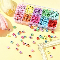 450шт 10 стиля непрозрачные акриловые бусины&nbsp;OACR-FS0004-02